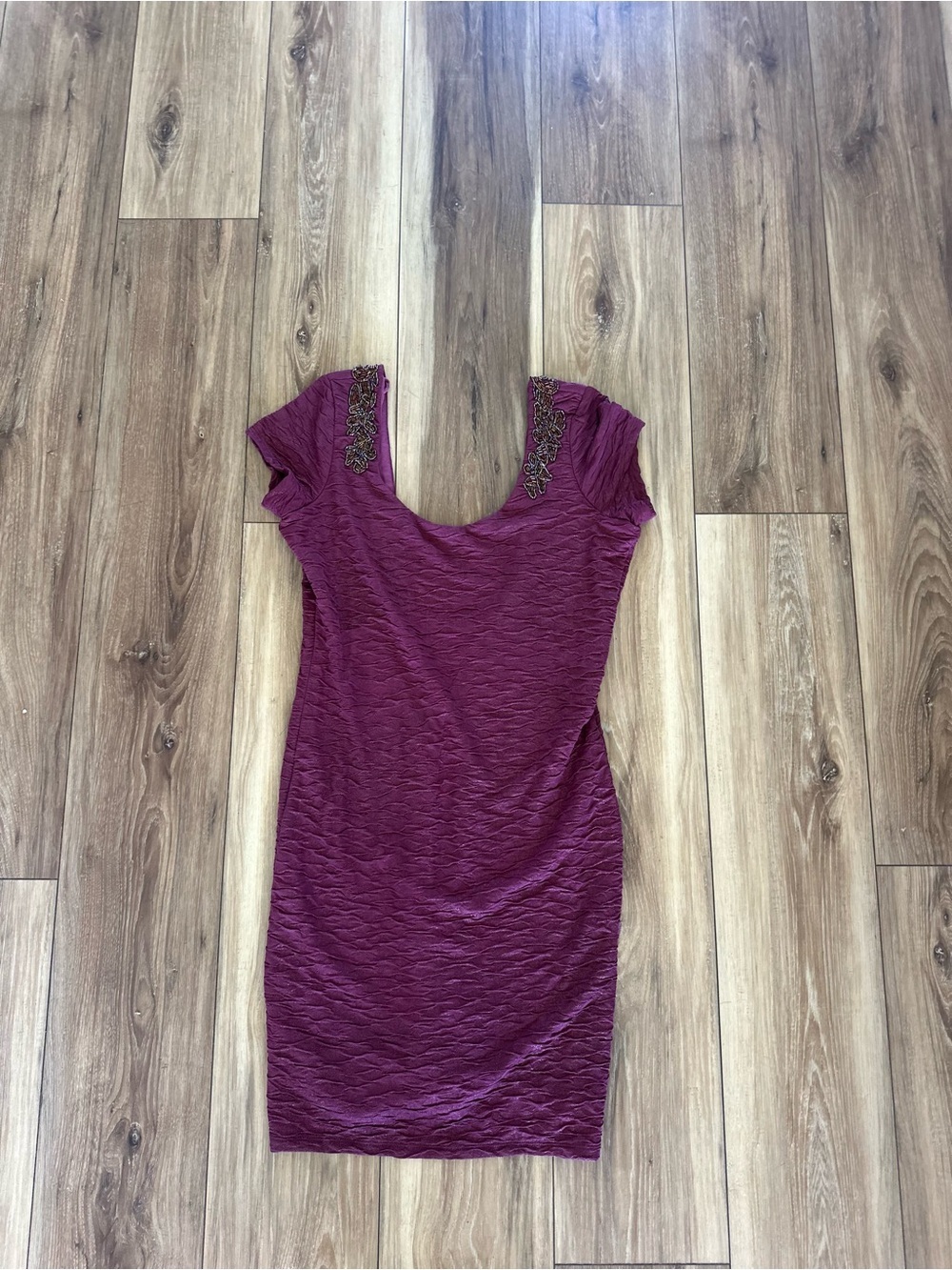 Free people Y2K Women's Embellished beaded Burgundy Dress